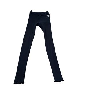 Kid’s Zara Black Ribbed Leggings with Lettuce Hem  Size: 13-14